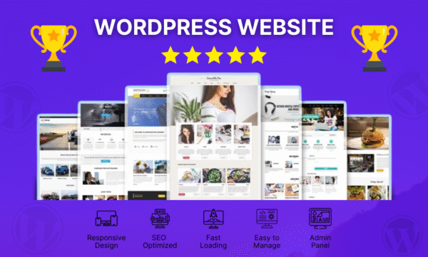 I will build a modern and responsive 5-page WordPress website for your business Biztacs