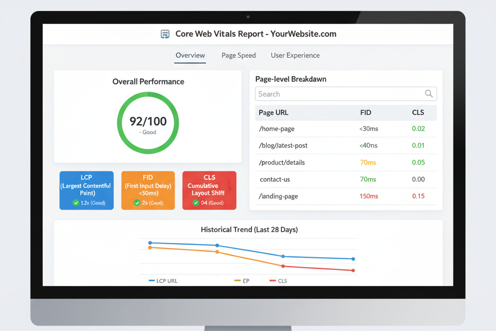 core web vitals report