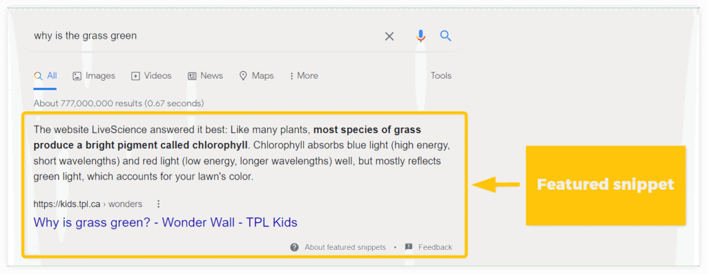 featured snippet