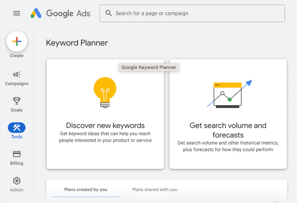 google keyword planner